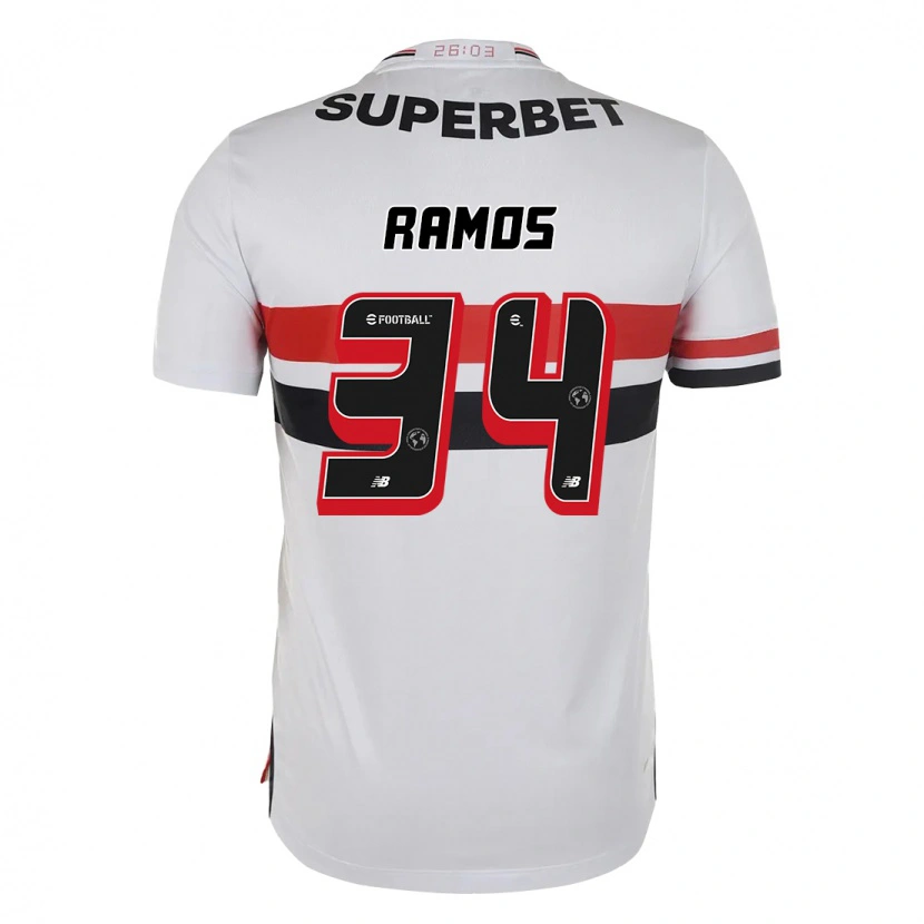 Danxen Mujer Camiseta Raí Ramos #34 Rojo Negro Blanco 1ª Equipación 2025/26 La Camisa