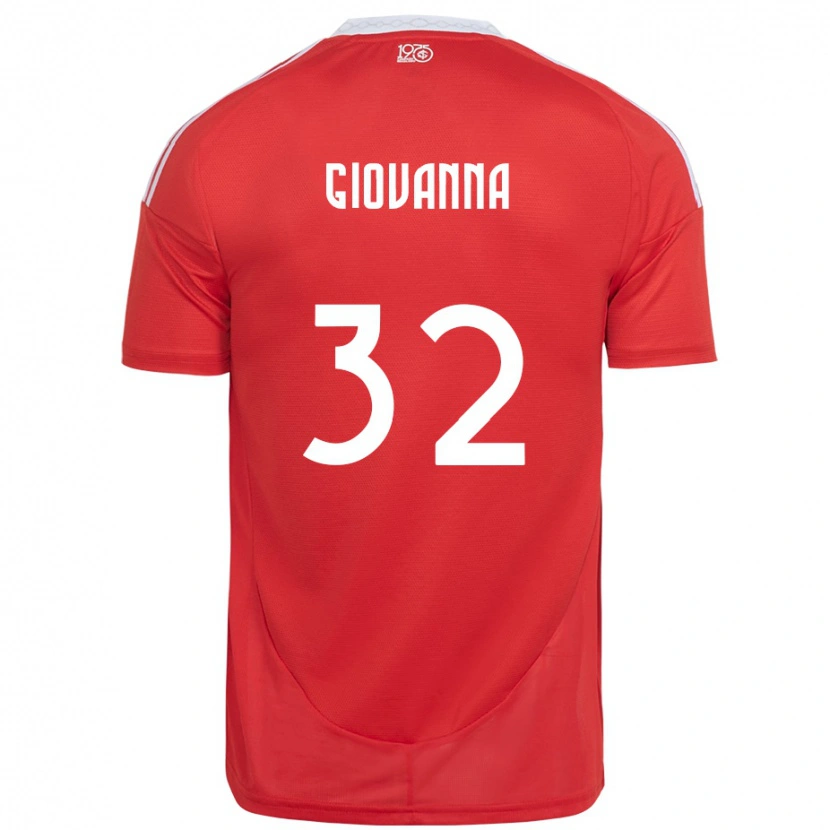 Danxen Mujer Camiseta Giulia Giovanna #32 Rojo Blanco 1ª Equipación 2025/26 La Camisa