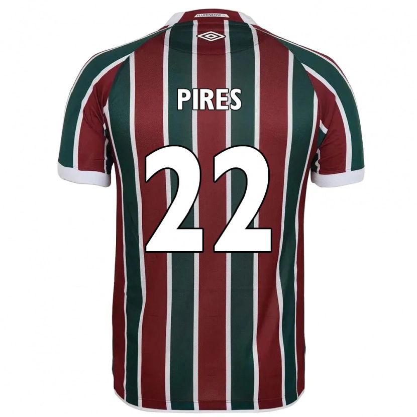 Danxen Mujer Camiseta Gabriel Pires #22 Verde Granate Blanco 1ª Equipación 2025/26 La Camisa
