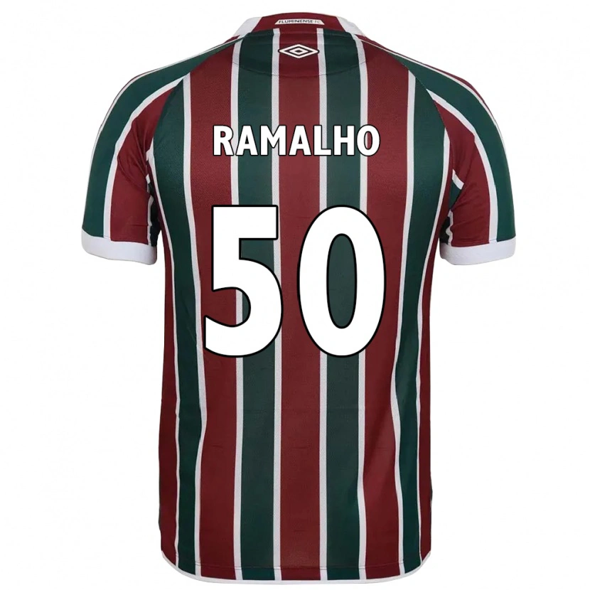 Danxen Mujer Camiseta Gustavo Ramalho #50 Verde Granate Blanco 1ª Equipación 2025/26 La Camisa