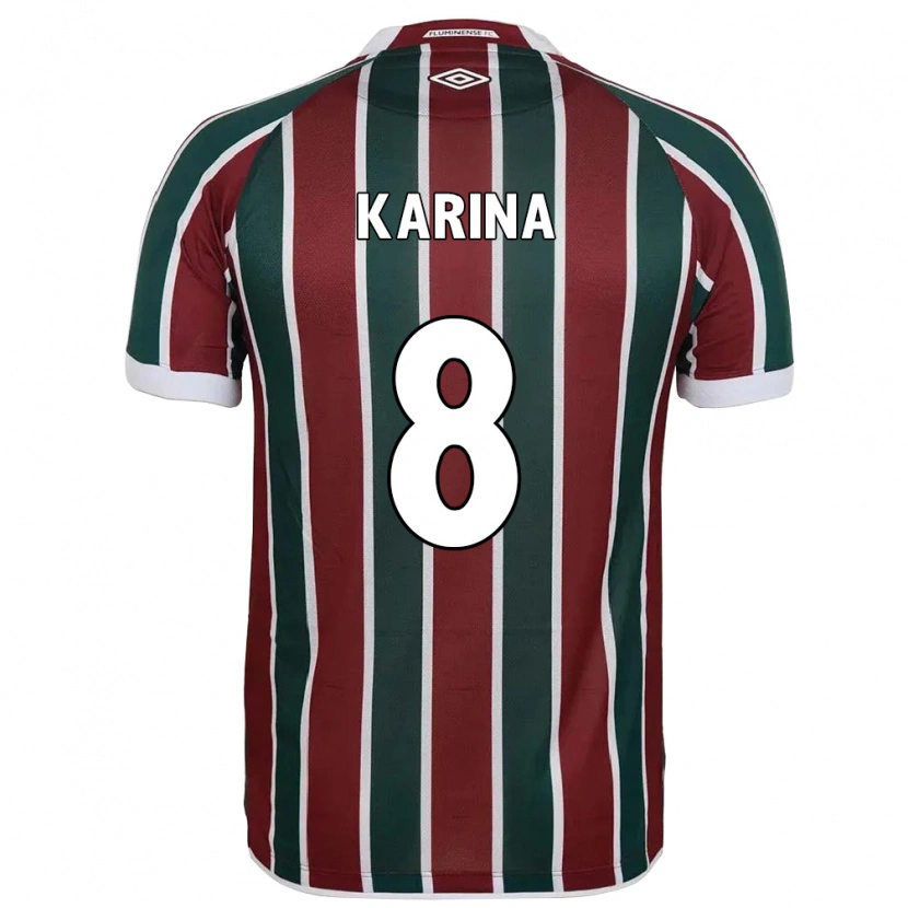Danxen Mujer Camiseta Karina #8 Blanco Verde Granate 1ª Equipación 2025/26 La Camisa