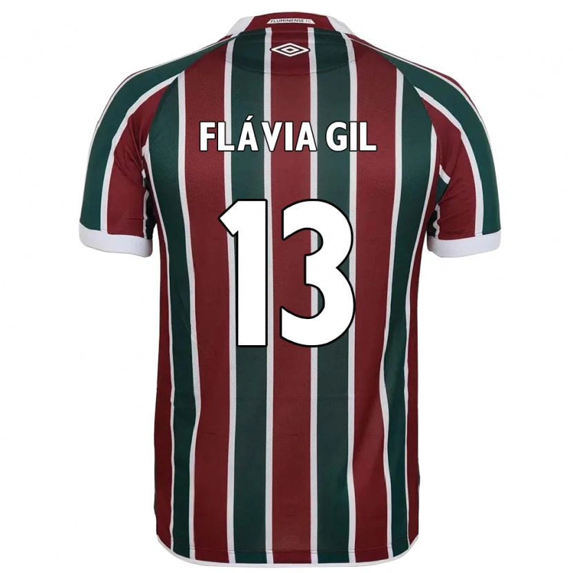 Danxen Mujer Camiseta Flávia Gil #13 Blanco Verde Granate 1ª Equipación 2025/26 La Camisa