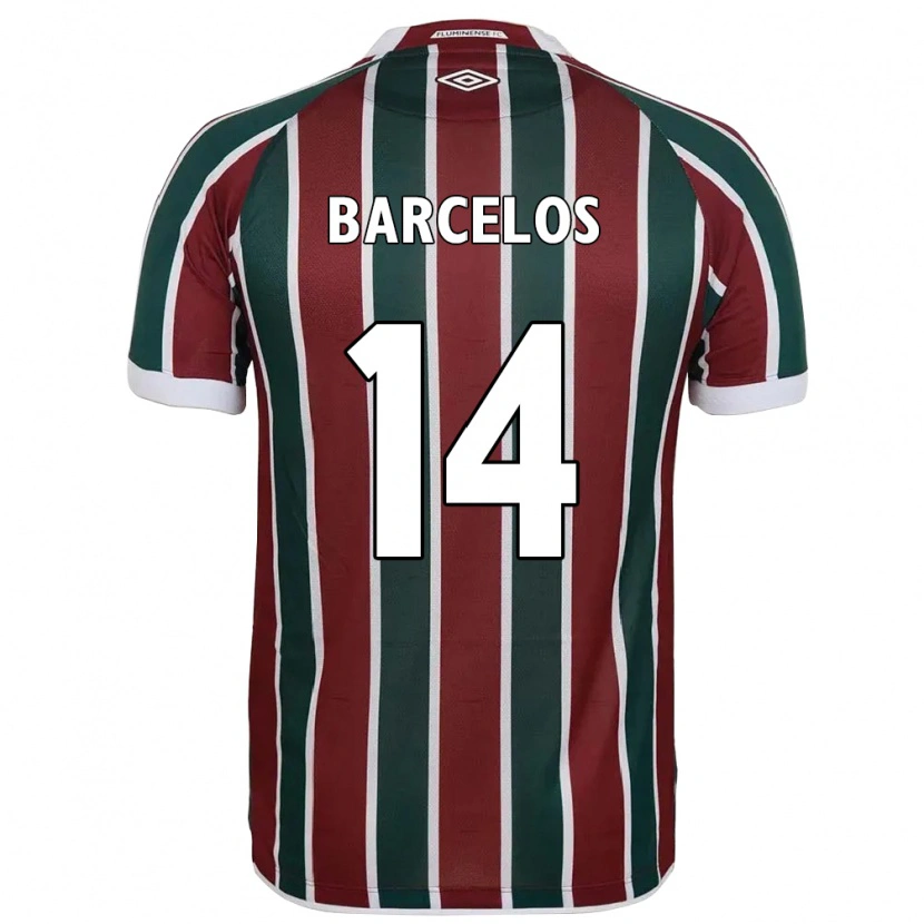 Danxen Mujer Camiseta Danilo Barcelos #14 Verde Granate Blanco 1ª Equipación 2025/26 La Camisa