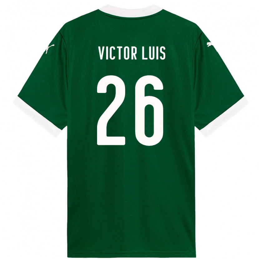Danxen Mujer Camiseta Victor Luis #26 Blanco Verde 1ª Equipación 2025/26 La Camisa