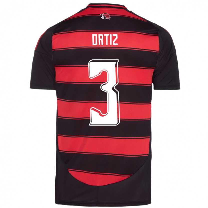 Danxen Mujer Camiseta Léo Ortiz #3 Blanco Rojo 1ª Equipación 2025/26 La Camisa