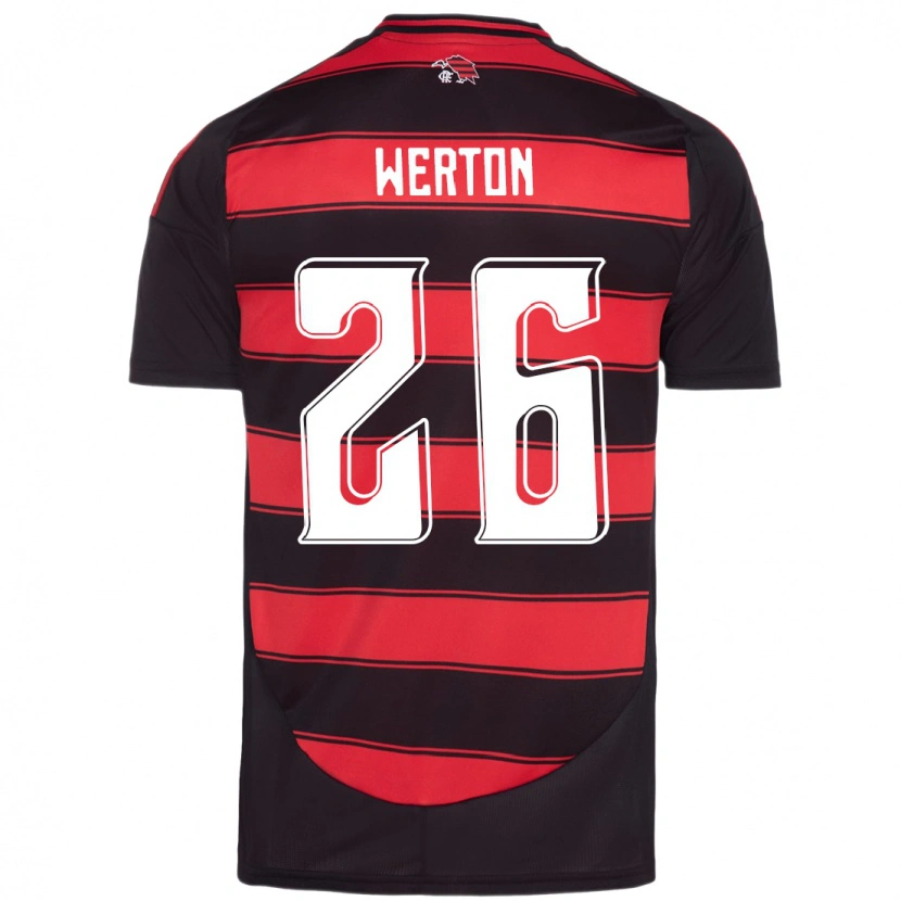 Danxen Mujer Camiseta Werton #26 Rojo Negro 1ª Equipación 2025/26 La Camisa