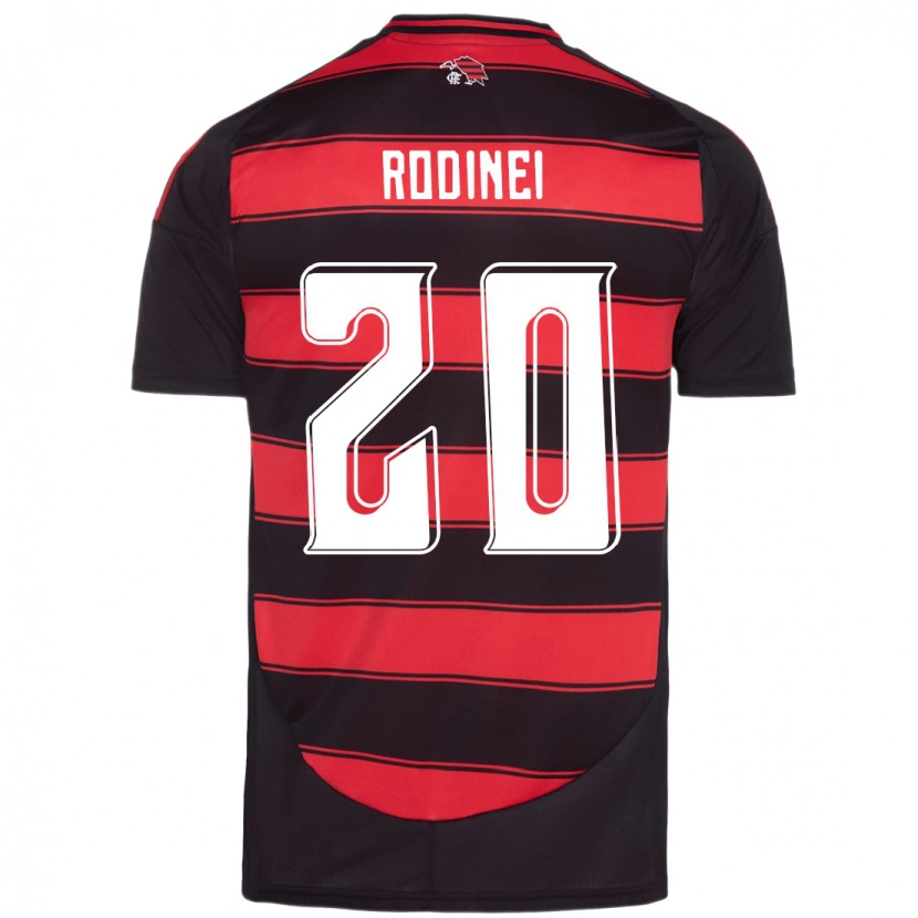 Danxen Mujer Camiseta Rodinei #20 Rojo Negro 1ª Equipación 2025/26 La Camisa