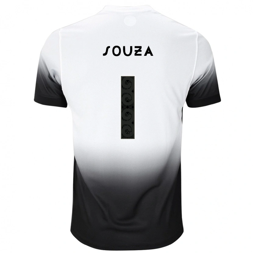 Danxen Mujer Camiseta Hugo Souza #1 Blanco Negro 1ª Equipación 2025/26 La Camisa
