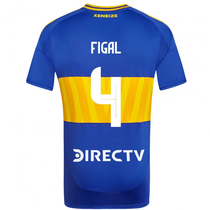 Danxen Mujer Camiseta Nicolás Figal #4 Azul Real Amarillo 1ª Equipación 2025/26 La Camisa