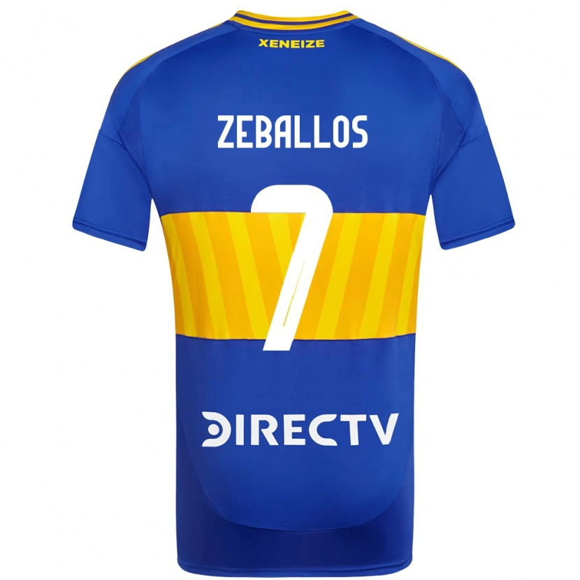 Danxen Mujer Camiseta Exequiel Zeballos #7 Azul Real Amarillo 1ª Equipación 2025/26 La Camisa