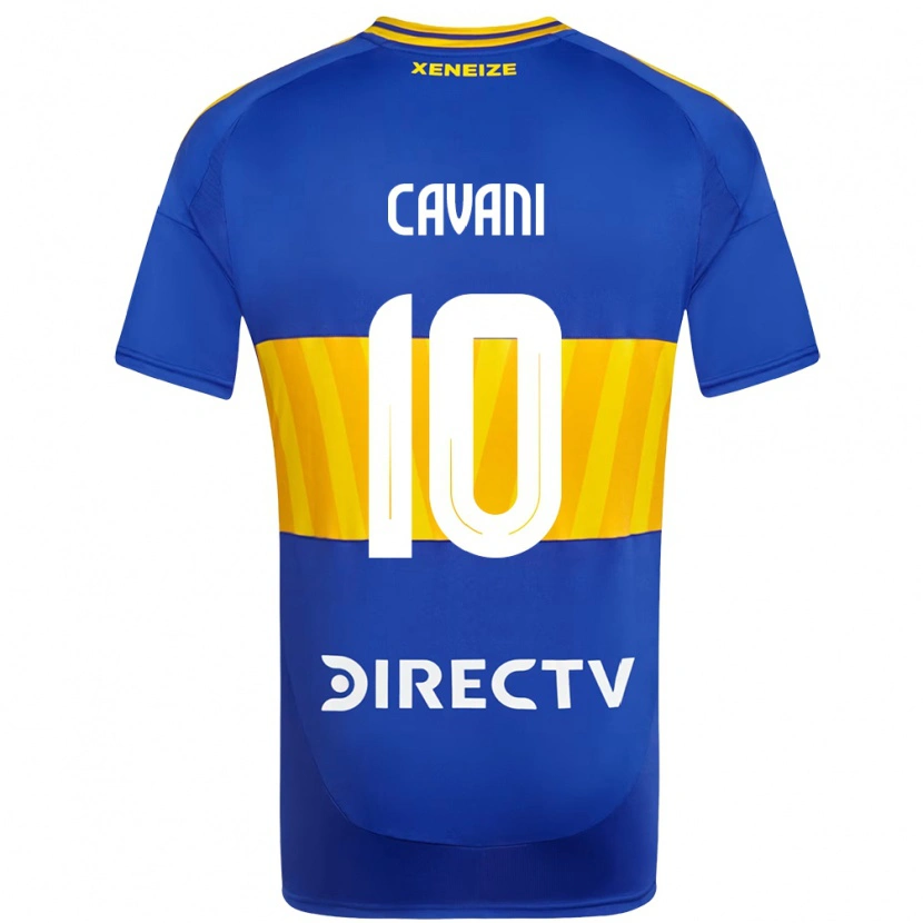 Danxen Mujer Camiseta Edinson Cavani #10 Azul Real Amarillo 1ª Equipación 2025/26 La Camisa