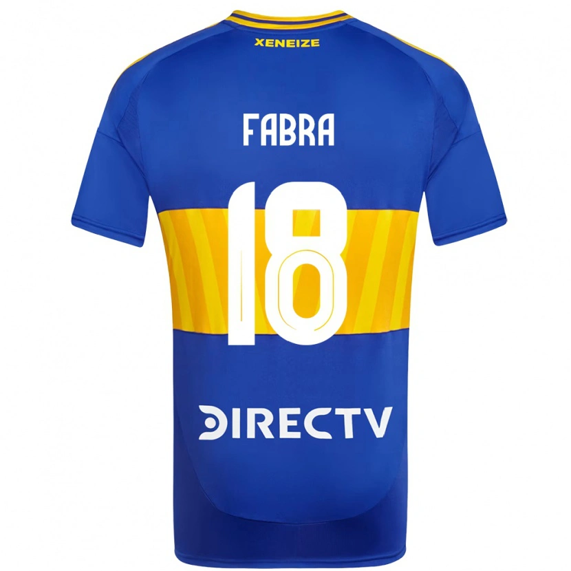 Danxen Mujer Camiseta Frank Fabra #18 Azul Real Amarillo 1ª Equipación 2025/26 La Camisa