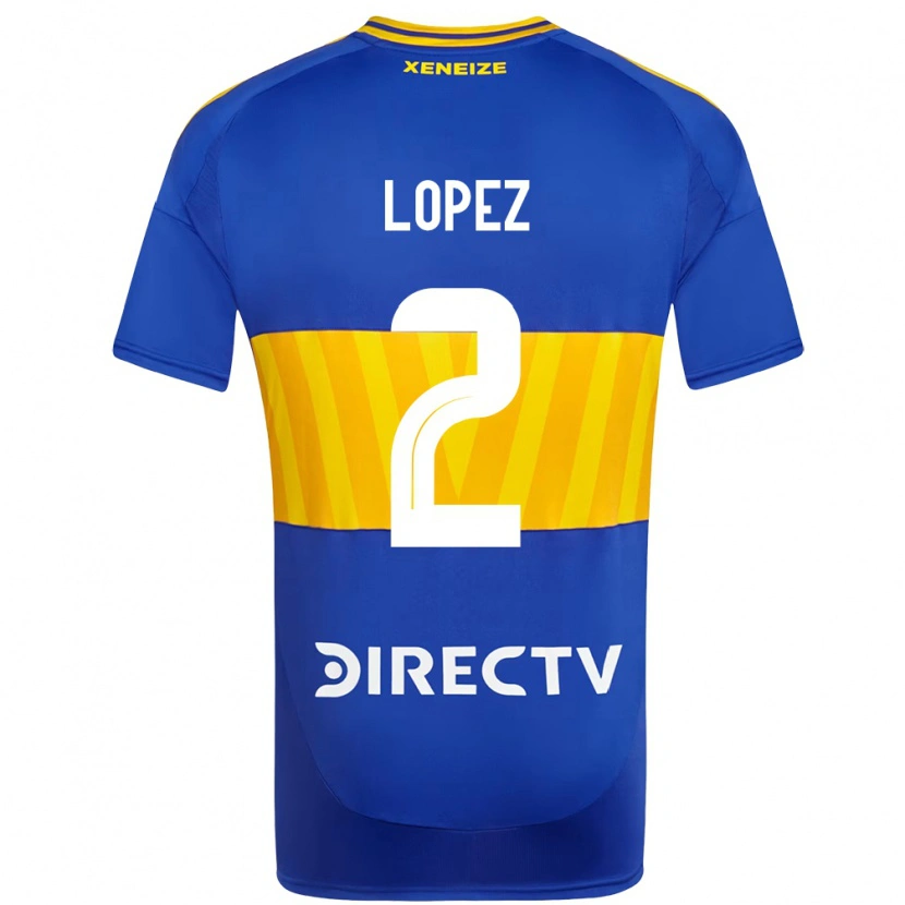 Danxen Mujer Camiseta Lisandro Lopez #2 Azul Real Amarillo 1ª Equipación 2025/26 La Camisa