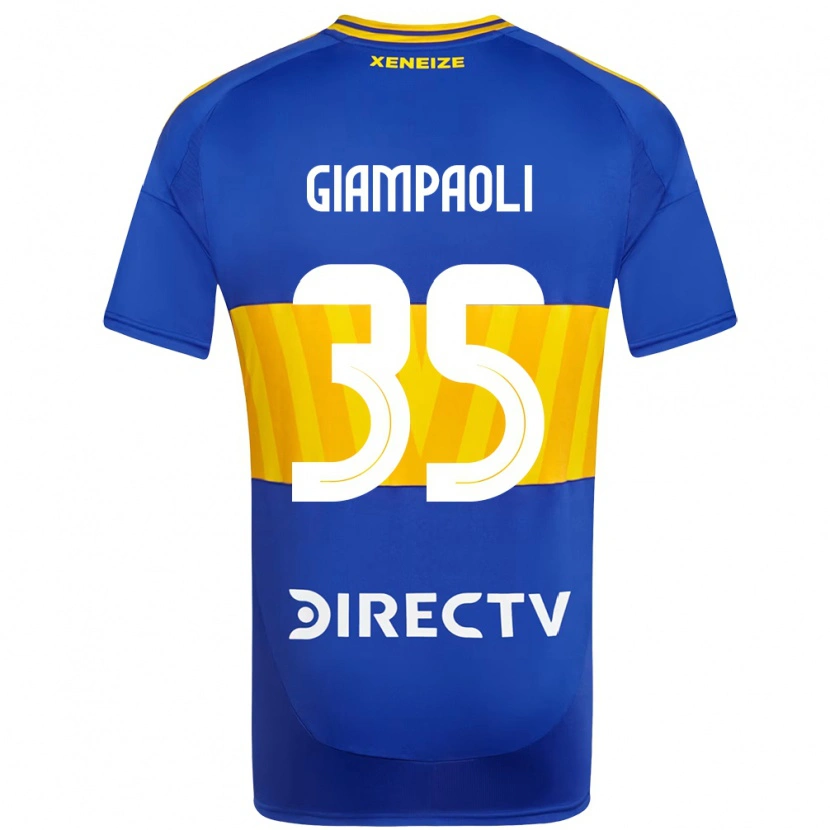 Danxen Mujer Camiseta Renzo Giampaoli #35 Azul Real Amarillo 1ª Equipación 2025/26 La Camisa