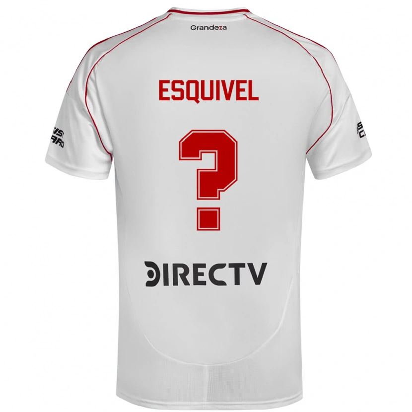 Danxen Mujer Camiseta Felipe Esquivel #0 Blanco Rojo 1ª Equipación 2025/26 La Camisa