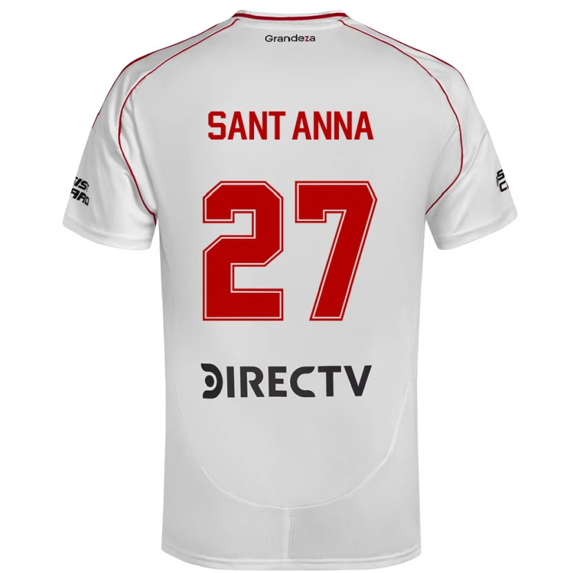Danxen Mujer Camiseta Agustín Sant Anna #27 Blanco Rojo 1ª Equipación 2025/26 La Camisa