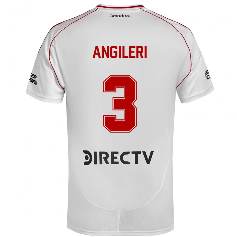 Danxen Mujer Camiseta Fabrizio Angileri #3 Blanco Rojo 1ª Equipación 2025/26 La Camisa
