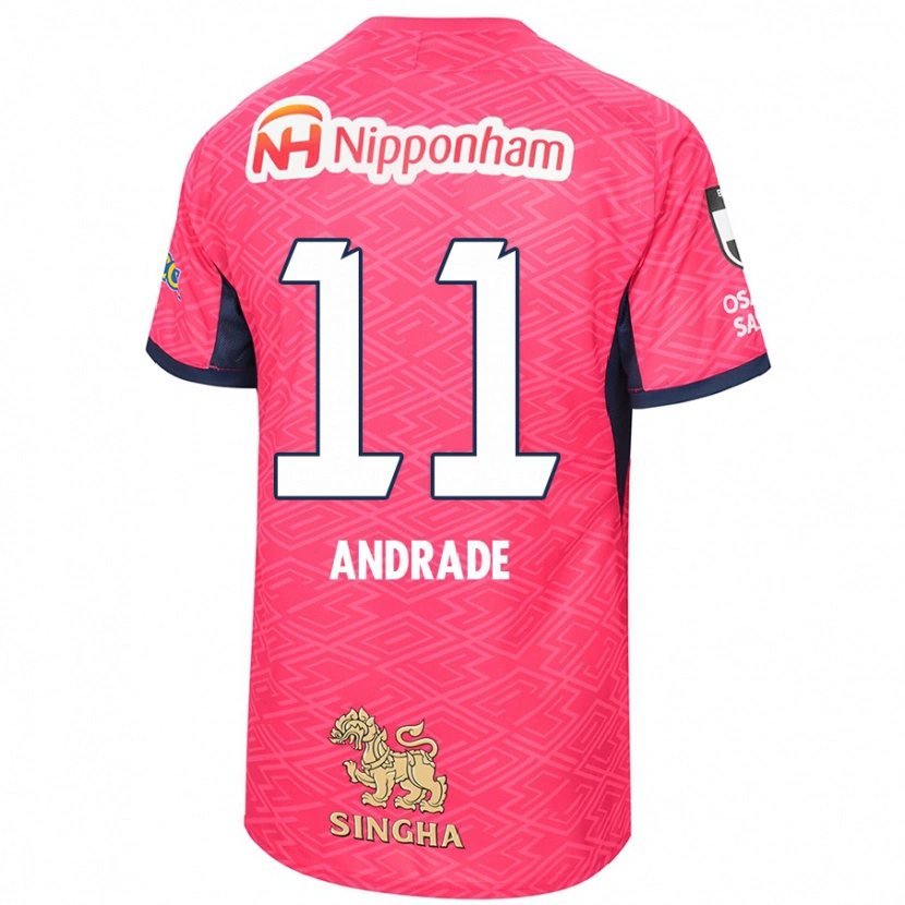 Danxen Mujer Camiseta Thiago Andrade #11 Blanco Rosa Sakura 1ª Equipación 2025/26 La Camisa