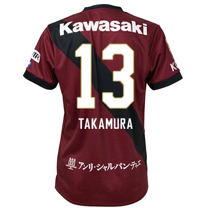 Danxen Mujer Camiseta Tokiya Takamura #13 Borgoña Negro 1ª Equipación 2025/26 La Camisa