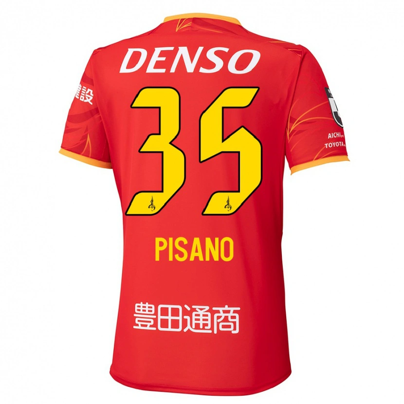 Danxen Mujer Camiseta Alexandre Pisano #35 Blanco Rojo 1ª Equipación 2025/26 La Camisa