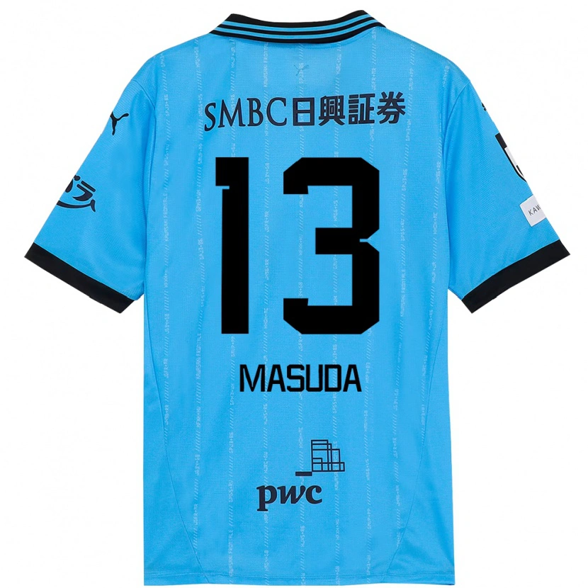 Danxen Mujer Camiseta Hinata Masuda #13 Azul Celeste Negro 1ª Equipación 2025/26 La Camisa