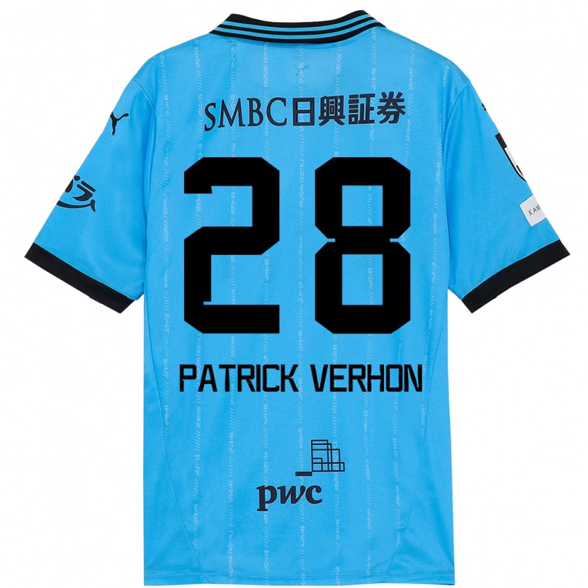 Danxen Mujer Camiseta Patrick Verhon #28 Blanco Azul Celeste 1ª Equipación 2025/26 La Camisa