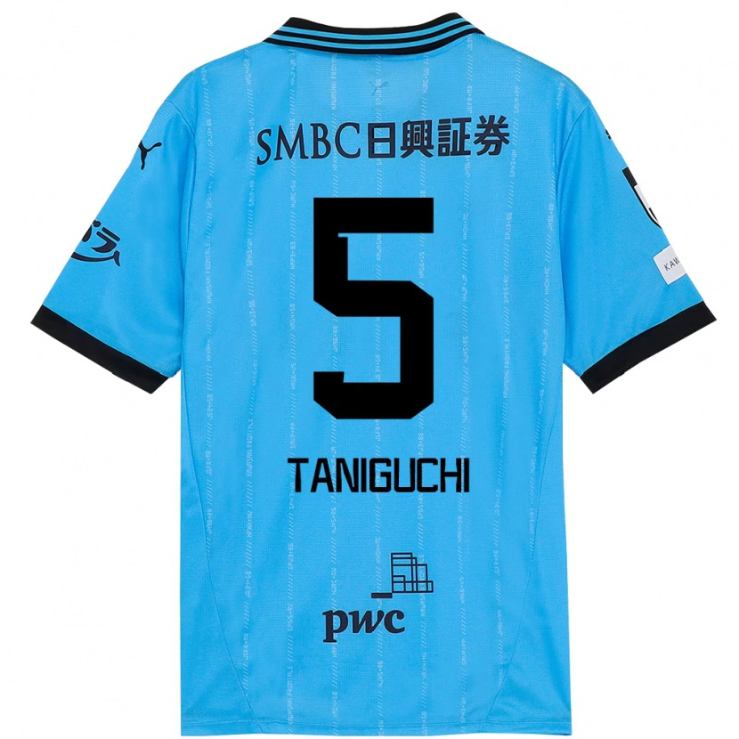 Danxen Mujer Camiseta Shogo Taniguchi #5 Blanco Azul Celeste 1ª Equipación 2025/26 La Camisa