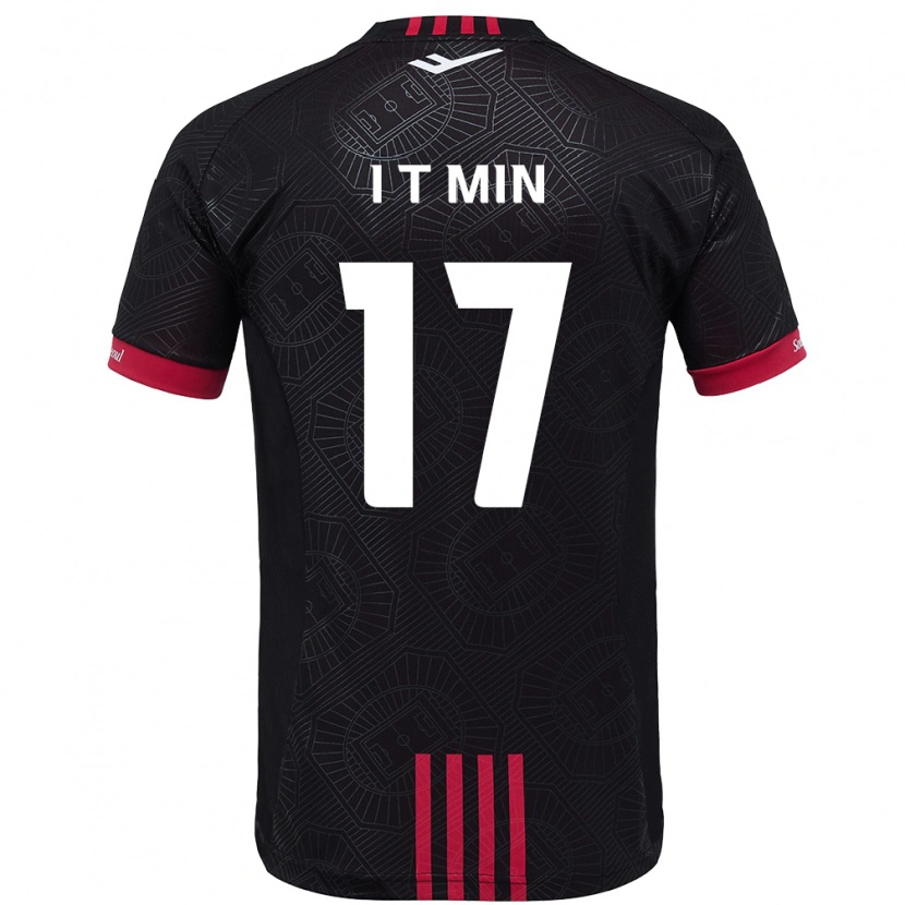 Danxen Mujer Camiseta Tae-In Min #17 Negro Rojo 1ª Equipación 2025/26 La Camisa