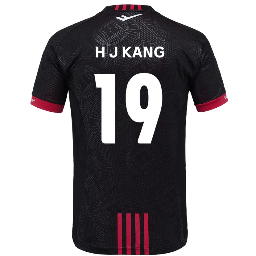 Danxen Mujer Camiseta Ju-Hyeok Kang #19 Negro Rojo 1ª Equipación 2025/26 La Camisa