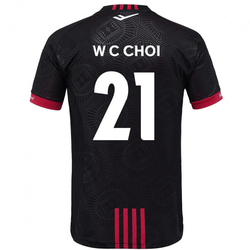 Danxen Mujer Camiseta Cheol-Won Choi #21 Negro Rojo 1ª Equipación 2025/26 La Camisa
