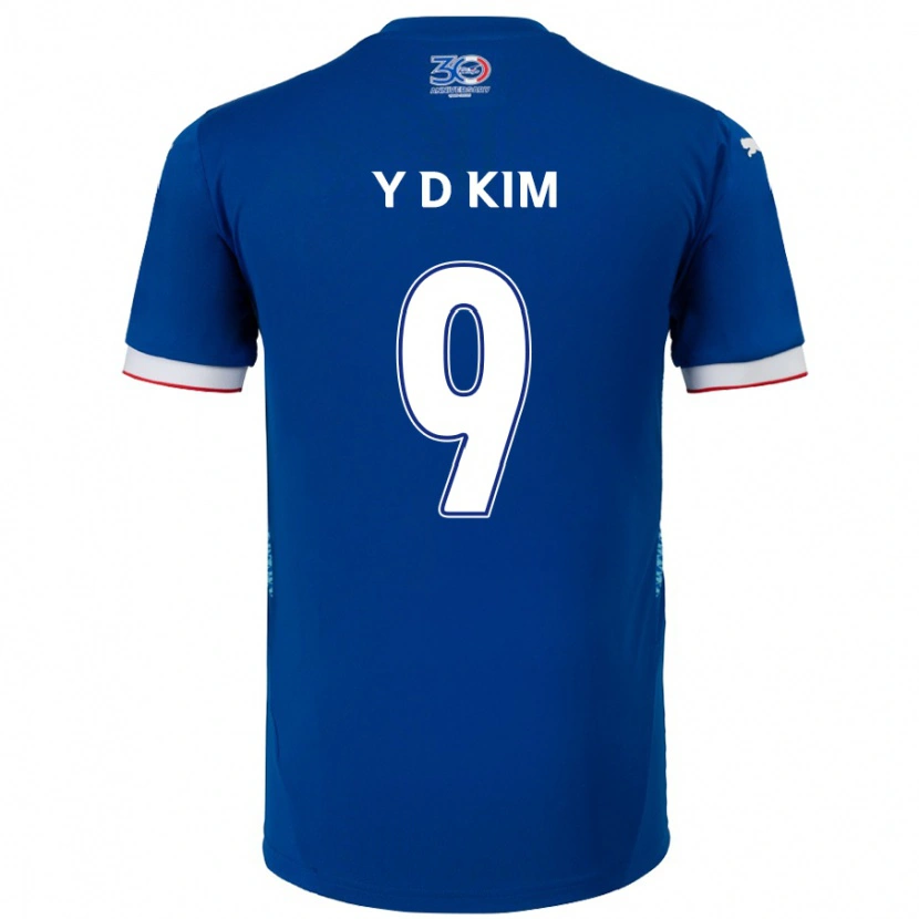 Danxen Mujer Camiseta Dong-Yeon Kim #9 Azul Real Blanco 1ª Equipación 2025/26 La Camisa