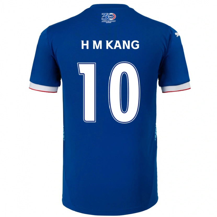 Danxen Mujer Camiseta Hyun-Muk Kang #10 Blanco Azul Real 1ª Equipación 2025/26 La Camisa