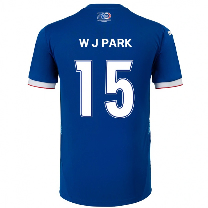 Danxen Mujer Camiseta Woo-Jin Park #15 Blanco Azul Real 1ª Equipación 2025/26 La Camisa