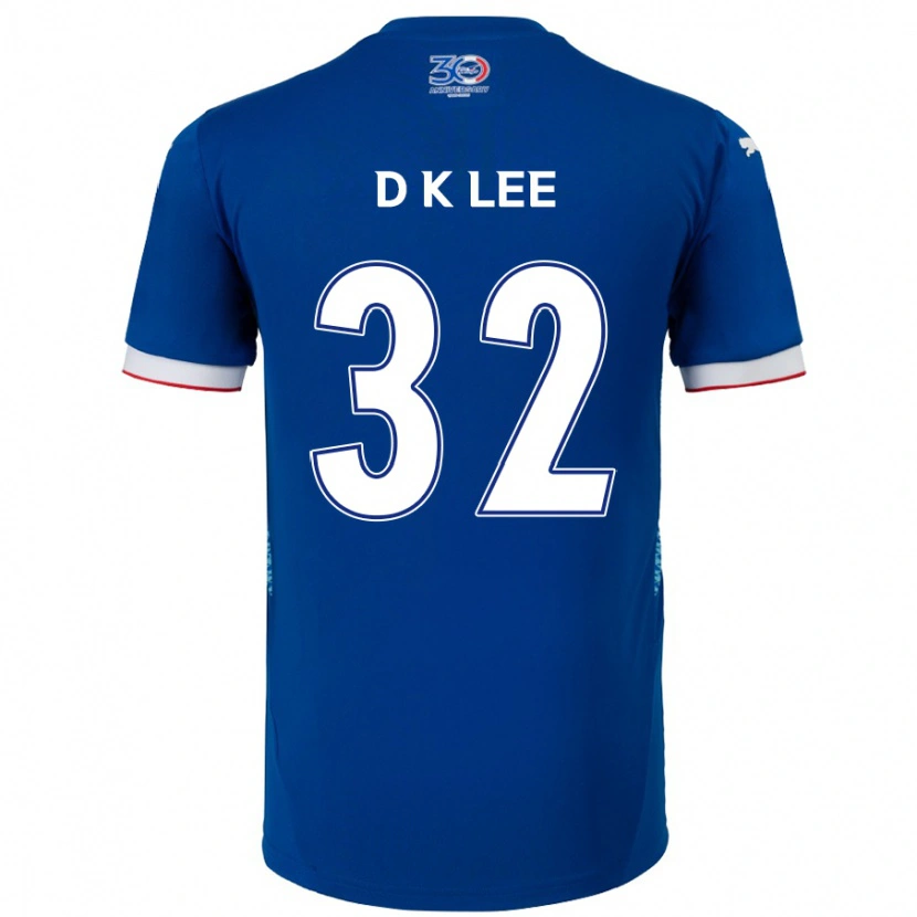Danxen Mujer Camiseta Kyu-Dong Lee #32 Azul Real Blanco 1ª Equipación 2025/26 La Camisa