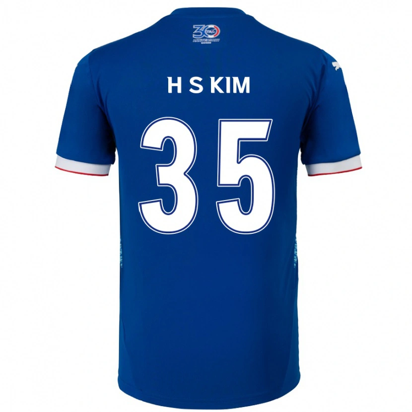 Danxen Mujer Camiseta Seung-Hyun Kim #35 Blanco Azul Real 1ª Equipación 2025/26 La Camisa