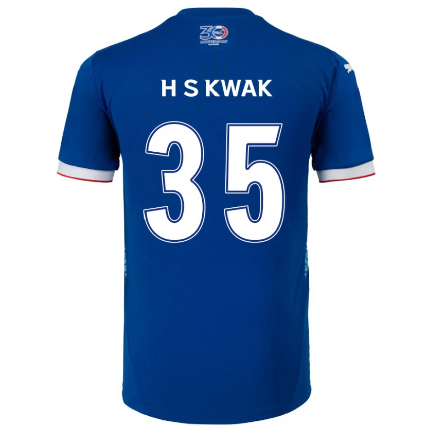 Danxen Mujer Camiseta Sung-Hoon Kwak #35 Blanco Azul Real 1ª Equipación 2025/26 La Camisa