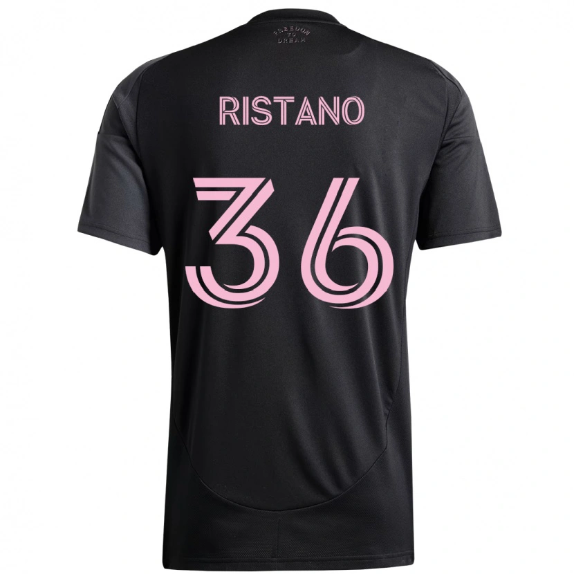 Danxen Mujer Camiseta Alejo Ristano #36 Rosa Negro 2ª Equipación 2025/26 La Camisa