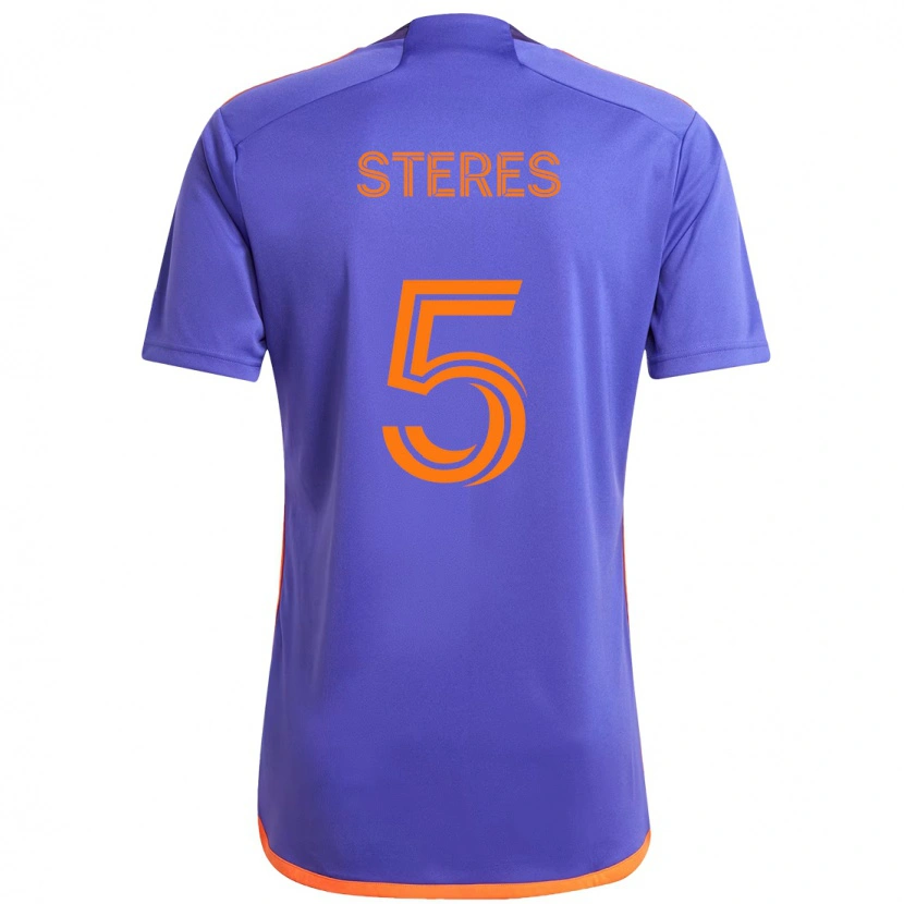Danxen Mujer Camiseta Daniel Steres #5 Morado Naranja 2ª Equipación 2025/26 La Camisa