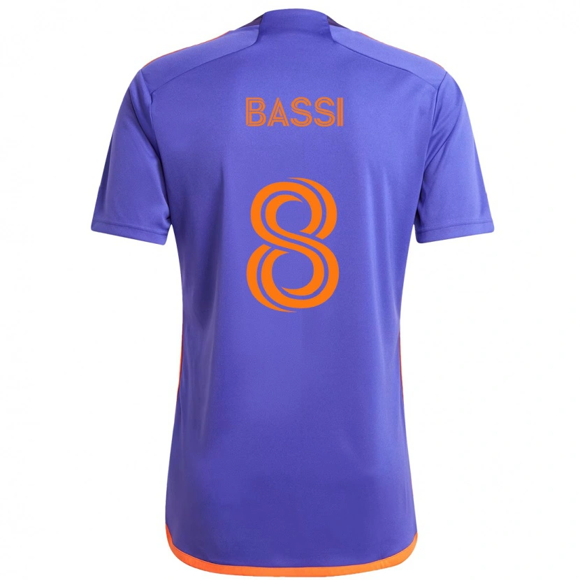 Danxen Mujer Camiseta Amine Bassi #8 Naranja Blanco 2ª Equipación 2025/26 La Camisa
