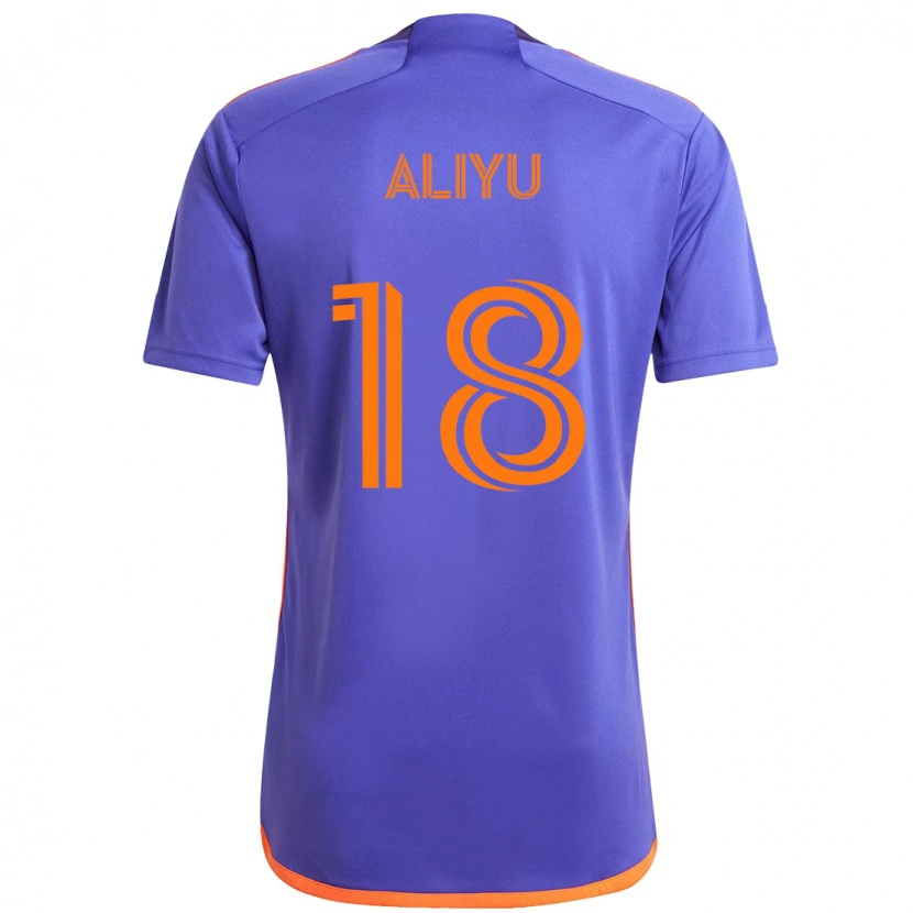 Danxen Mujer Camiseta Ibrahim Aliyu #18 Naranja Blanco 2ª Equipación 2025/26 La Camisa