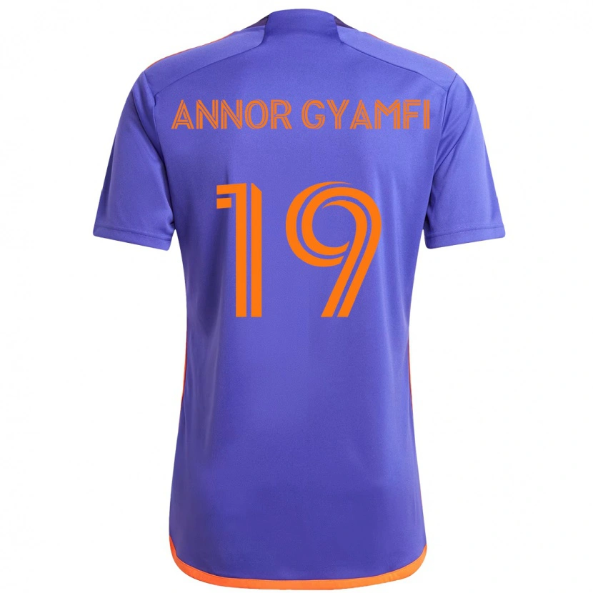 Danxen Mujer Camiseta Stephen Annor Gyamfi #19 Naranja Blanco 2ª Equipación 2025/26 La Camisa