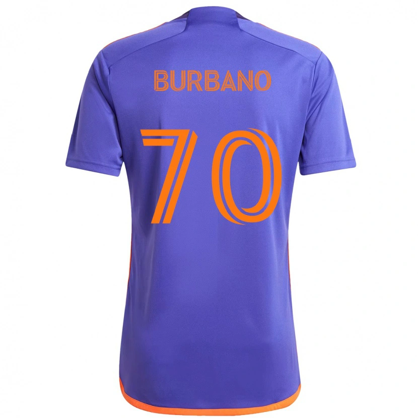 Danxen Mujer Camiseta Jordy Burbano #70 Naranja Blanco 2ª Equipación 2025/26 La Camisa