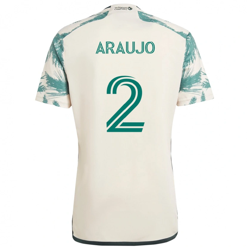 Danxen Mujer Camiseta Miguel Araujo #2 Negro Marrón 2ª Equipación 2025/26 La Camisa
