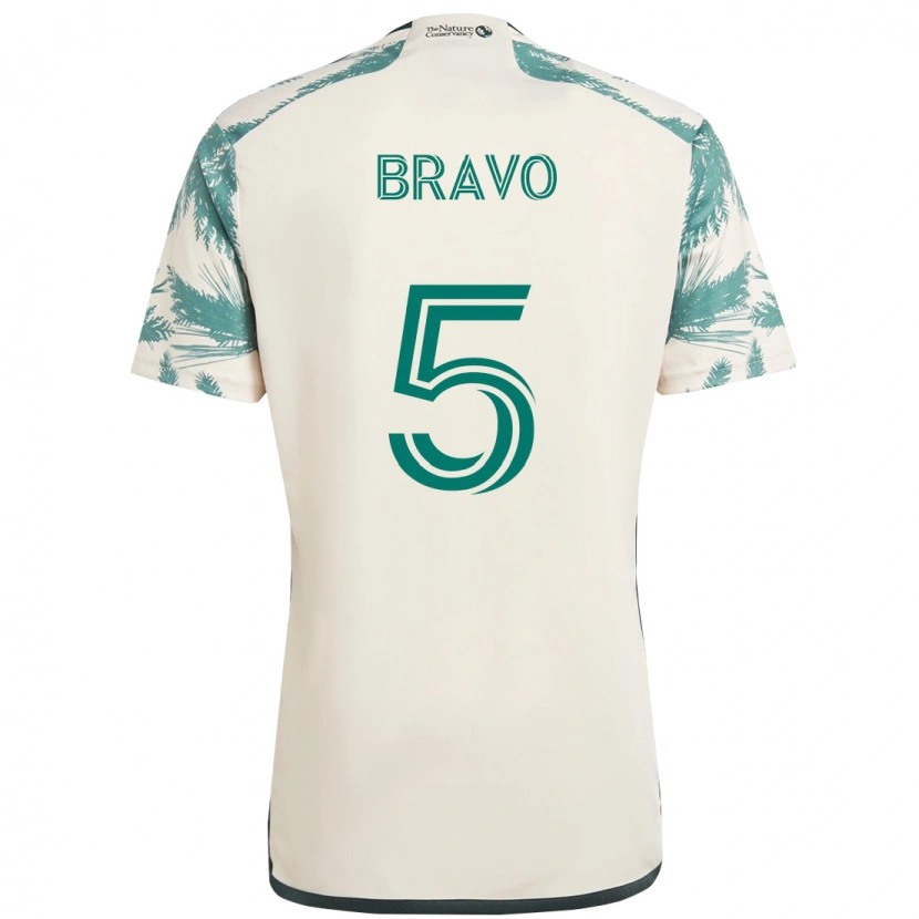 Danxen Mujer Camiseta Claudio Bravo #5 Beige Verde 2ª Equipación 2025/26 La Camisa