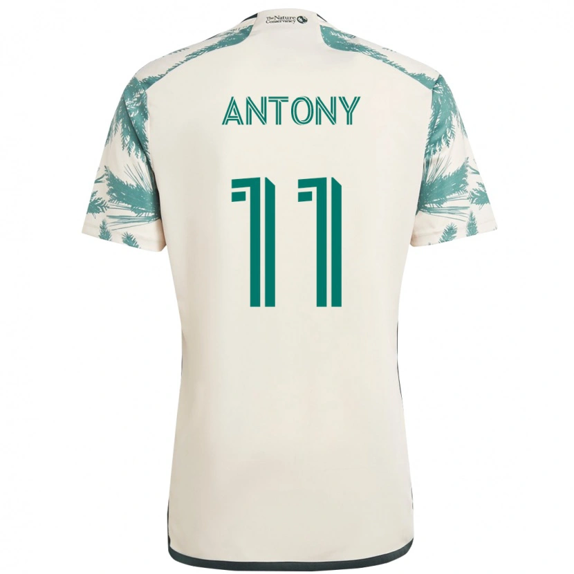 Danxen Mujer Camiseta Antony #11 Beige Verde 2ª Equipación 2025/26 La Camisa