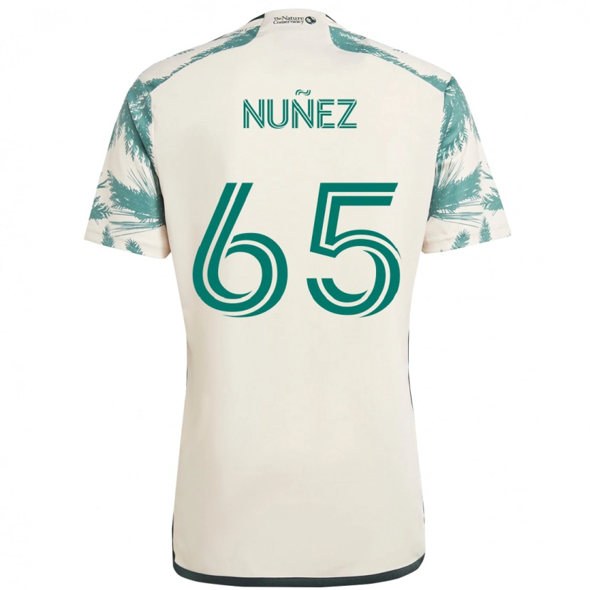 Danxen Mujer Camiseta Daniel Núñez #65 Beige Verde 2ª Equipación 2025/26 La Camisa