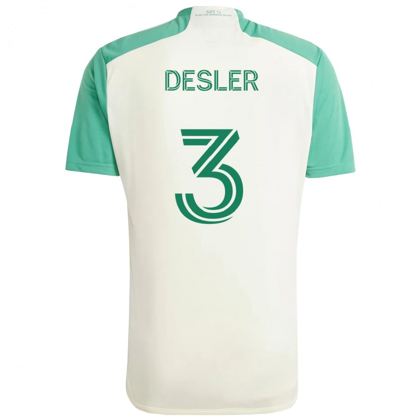 Danxen Mujer Camiseta Mikkel Desler #3 Verde Negro 2ª Equipación 2025/26 La Camisa