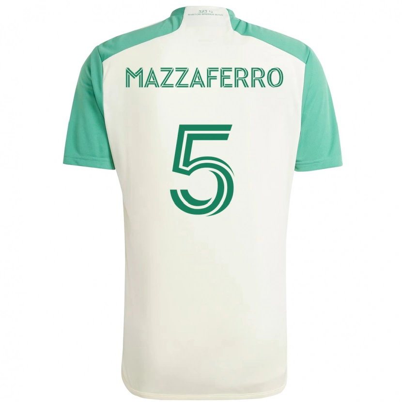 Danxen Mujer Camiseta Salvatore Mazzaferro #5 Blanco Verde 2ª Equipación 2025/26 La Camisa