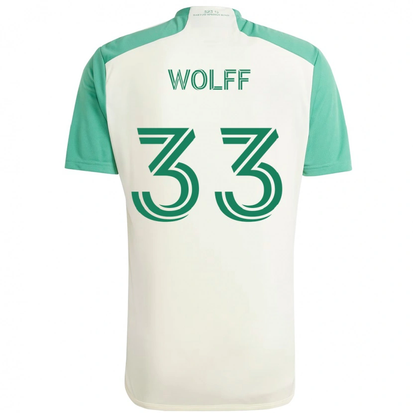 Danxen Mujer Camiseta Owen Wolff #33 Blanco Verde 2ª Equipación 2025/26 La Camisa