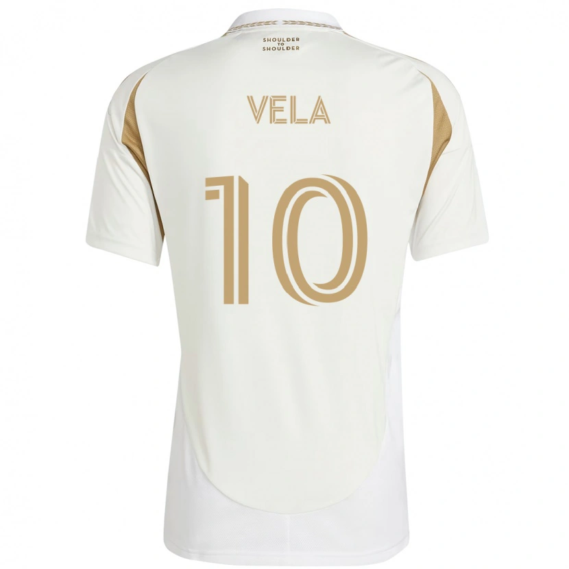 Danxen Mujer Camiseta Carlos Vela #10 Blanco Marrón 2ª Equipación 2025/26 La Camisa